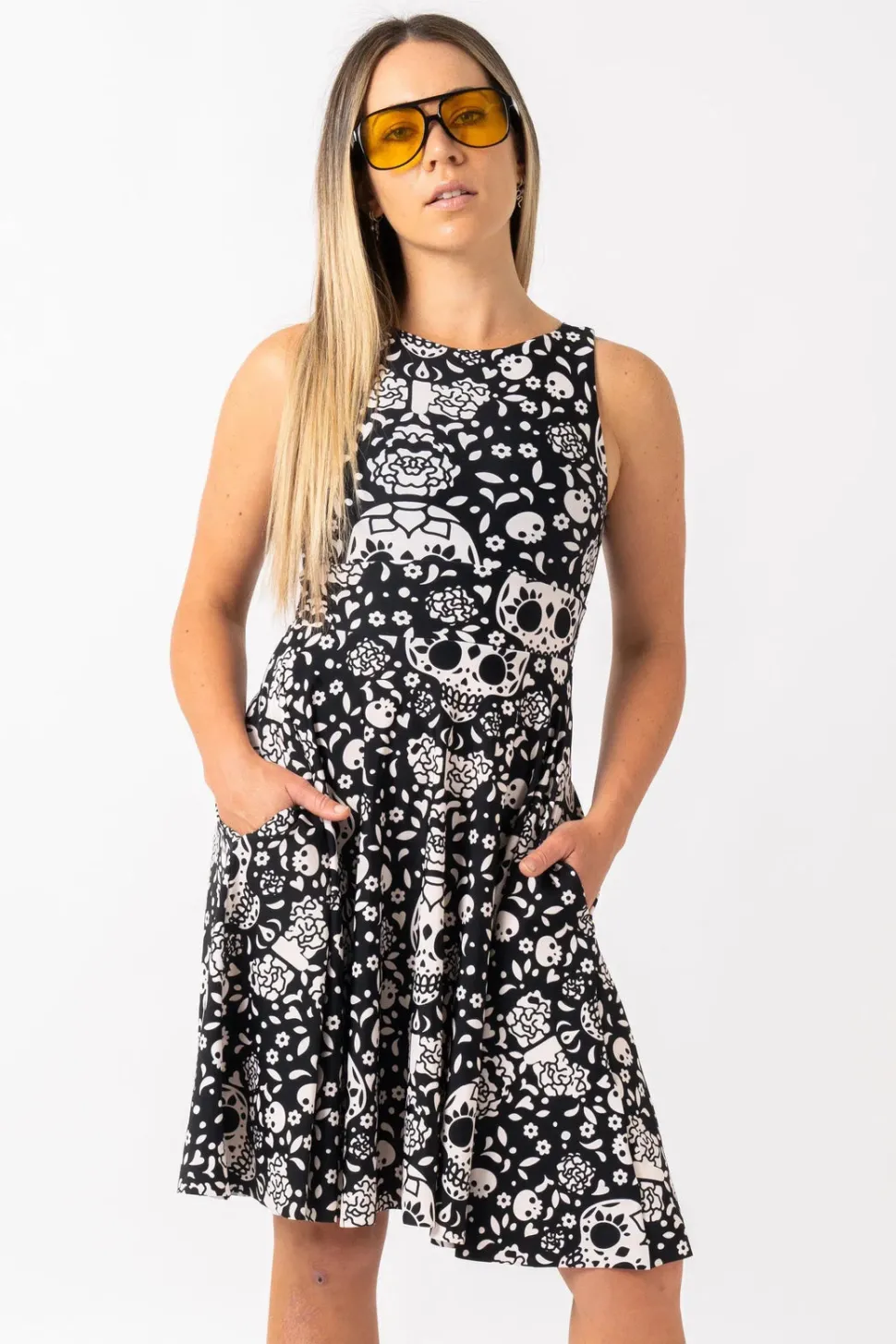 Silky Reversible Comfort Crop Midi Dress W/Pockets - Haunt It Flaunt It
