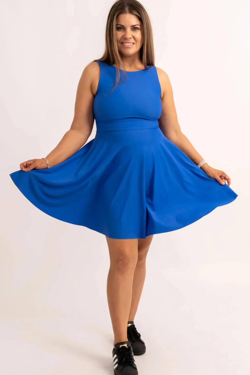 Silky Reversible Comfort Crop Mini Dress - Electric Blue