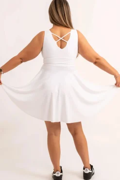 Silky Reversible Comfort Crop Mini Dress - White