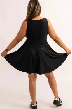 Silky Reversible Comfort Crop Mini Dress - Black Exotic Touch Jag