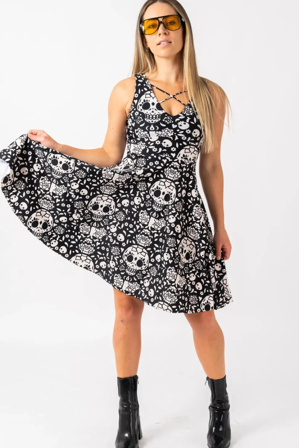 Silky Reversible Comfort Crop Midi Dress W/Pockets - Haunt It Flaunt It