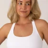Silky Reversible Cross Over Bikini Top - White