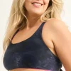Silky Reversible Cross Over Bikini Top - Dark And Moody