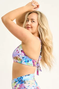 Silky Reversible Cross Over Bikini Top - Blessings