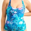 Silky Reversible Cross Over One Piece W/ Extra Coverage Bottoms - Mermaid Mafia