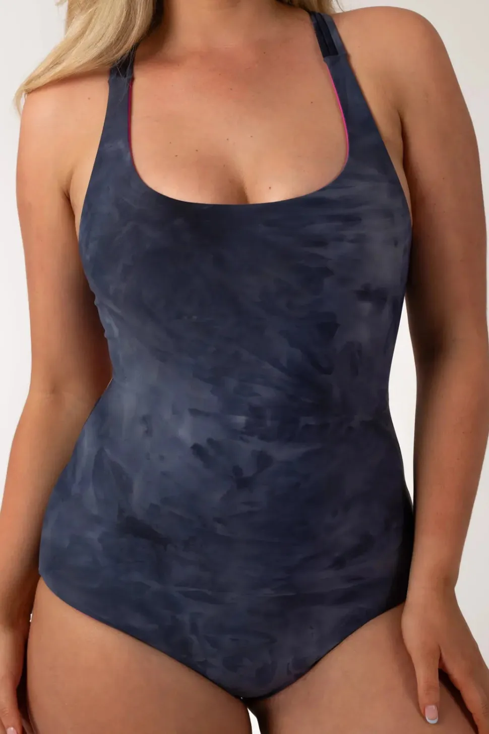 Silky Reversible Cross Over One Piece W/ Extra Coverage Bottoms - Dark And Moody