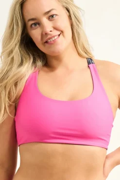 Silky Reversible Cross Over Bikini Top - Dark And Moody