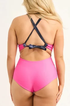 Silky Reversible Deep V One Piece W/ Extra Coverage Bottoms - Dark And Moody