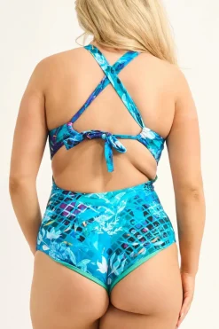 Silky Reversible Deep V One Piece W/ Extra Coverage Bottoms - Mermaid Mafia