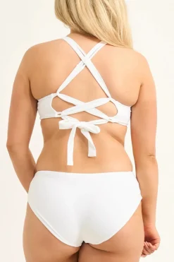 Silky Reversible Full Coverage Brief Bikini Bottoms - White