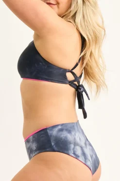 Silky Reversible Full Coverage Brief Bikini Bottoms - Dark And Moody