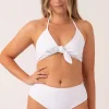 Silky Reversible High Waisted Cheeky Cut Bikini Bottoms - White