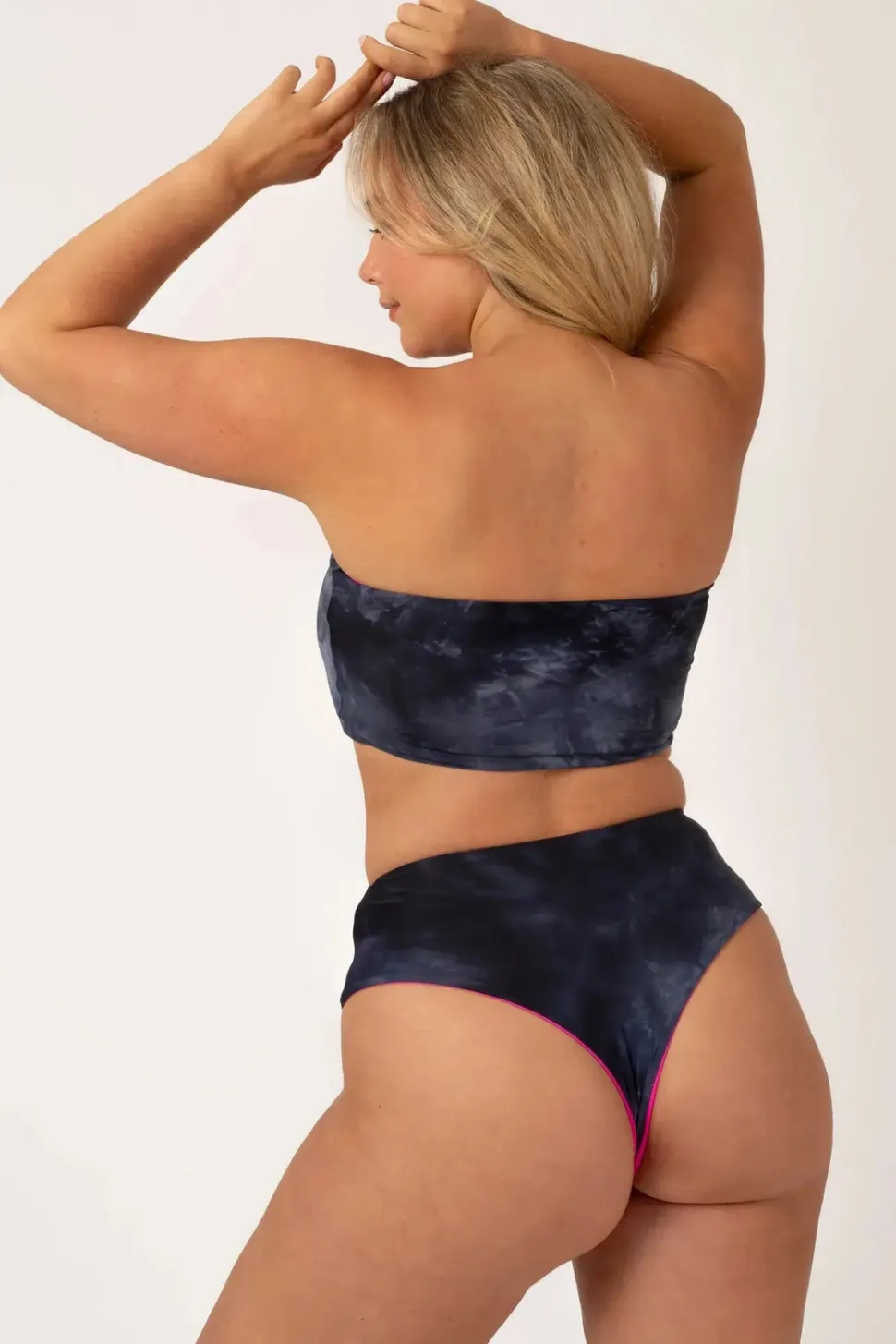 Silky Reversible High Waisted Cheeky Cut Bikini Bottoms - Dark And Moody