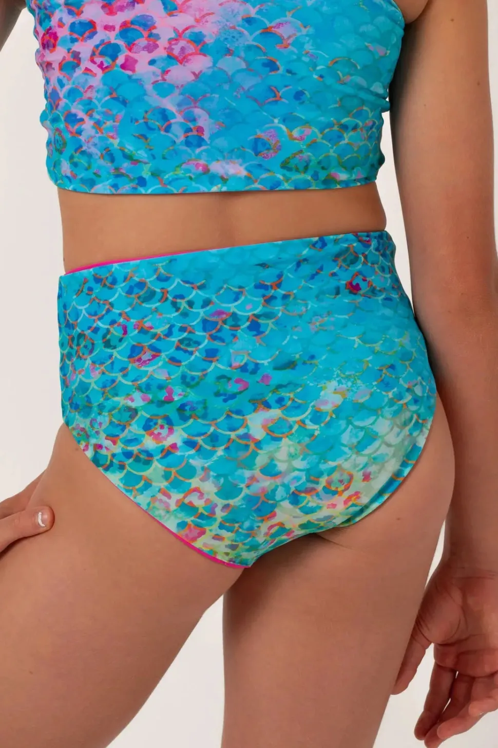 Silky Reversible Kids Bikini Bottom - Mermaid Jag