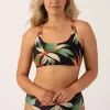 Silky Reversible Tie Back Bikini Top - Black Tropico
