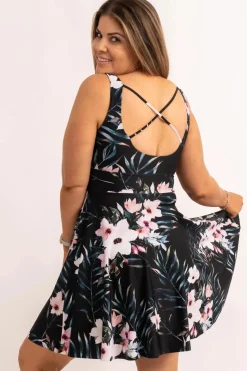 Silky Scoop Neck Comfort Crop Mini Dress - Exotic At Heart