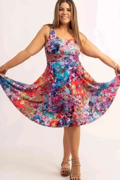 Silky Scoop Neck Comfort Crop Midi Dress W/ Pockets - Believe The Hype