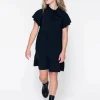 Slinky Silky Boss Bish Tiered Mini Dress - Black