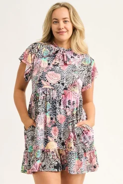 Slinky Silky Boss Bish Tiered Mini Dress - Way Badder Witch