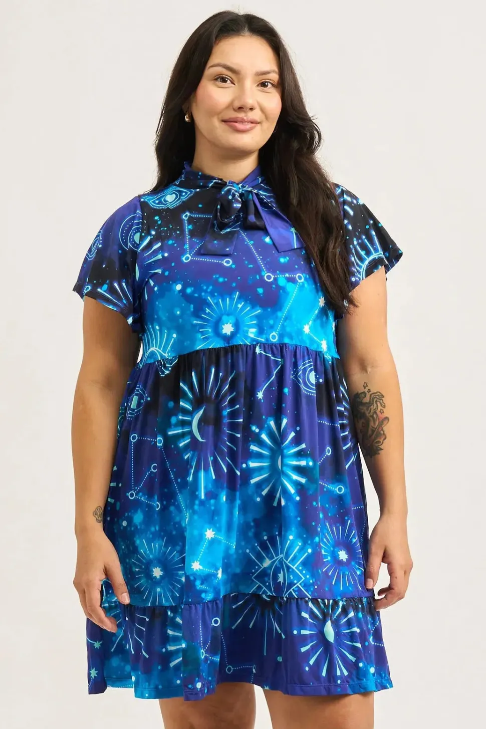 Slinky Silky Boss Bish Tiered Mini Dress - Imagine Nation