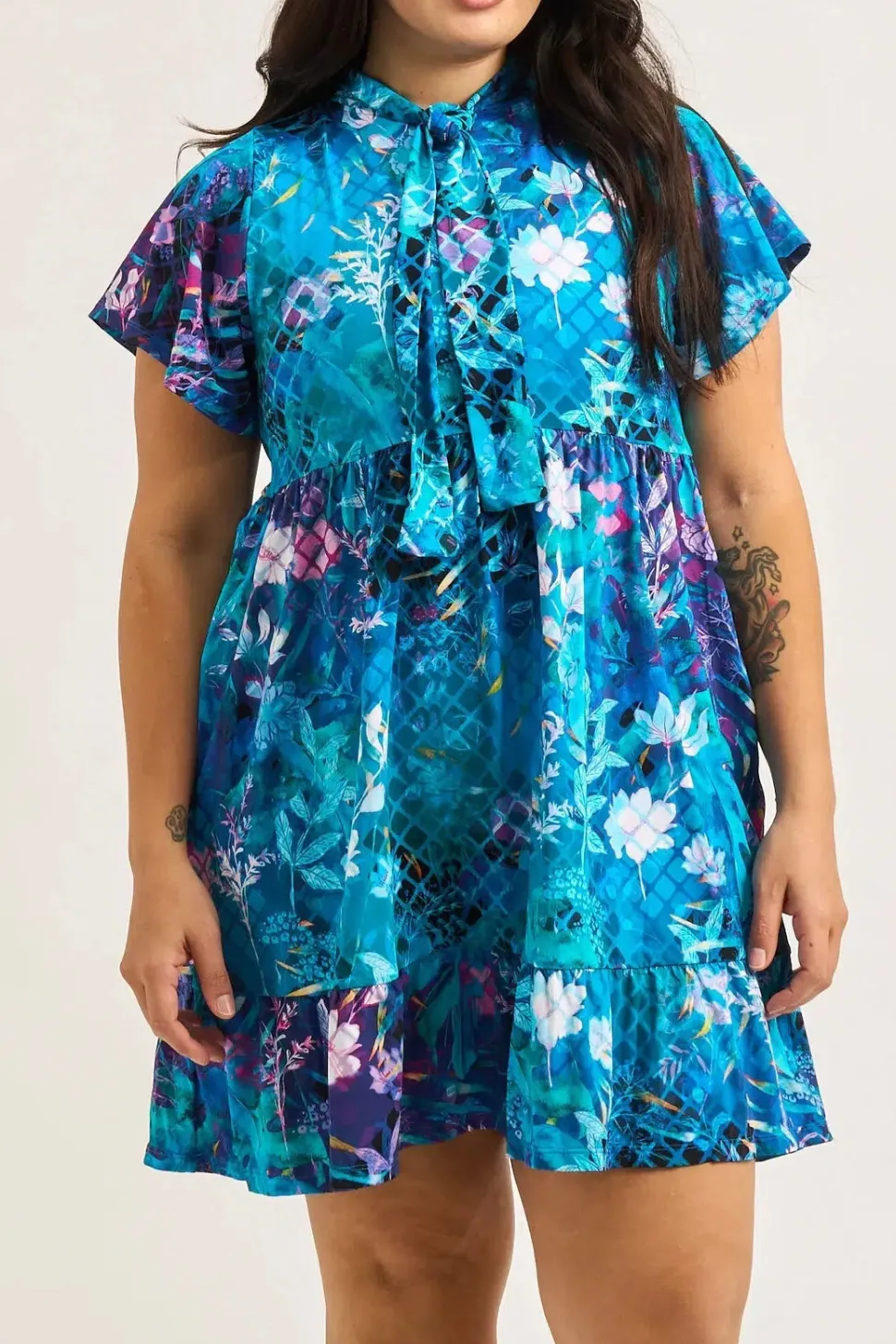 Slinky Silky Boss Bish Tiered Mini Dress - Mermaid Mafia