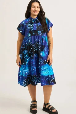 Slinky Silky Boss Bish Tiered Midi Dress - Imagine Nation