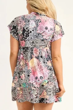 Slinky Silky Boss Bish Tiered Mini Dress - Way Badder Witch