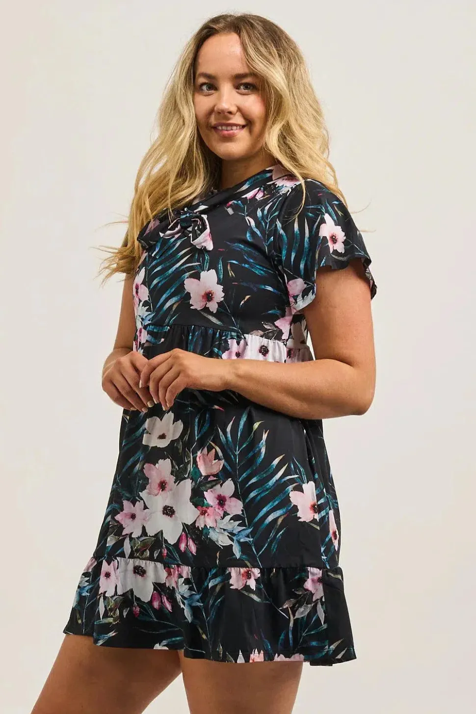 Slinky Silky Boss Bish Tiered Mini Dress - Exotic At Heart