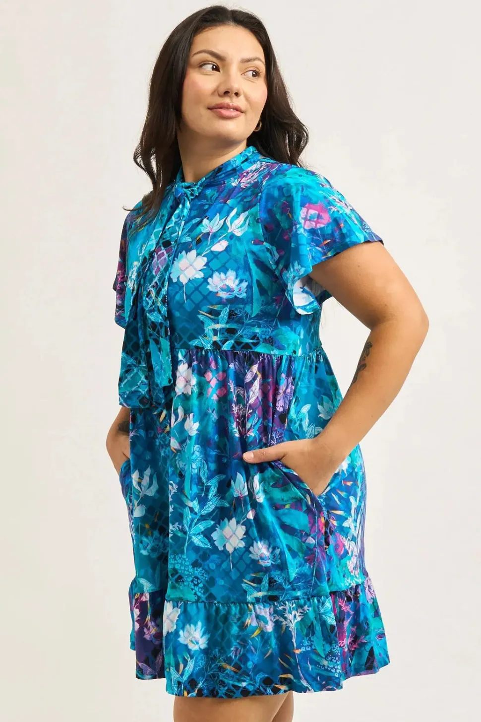 Slinky Silky Boss Bish Tiered Mini Dress - Mermaid Mafia