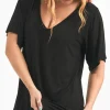 Slinky To Touch V Neck Boyfriend Tee - Black