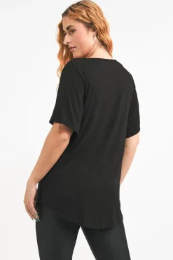 Slinky To Touch V Neck Boyfriend Tee - Black