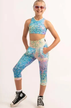 Soft To Touch Kids Jogger Capris - Mermaid Jag