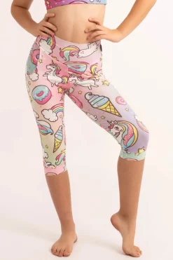Soft To Touch Kids Jogger Capris - Unicorn