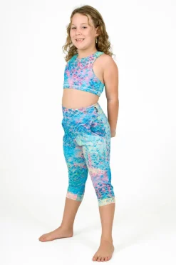 Soft To Touch Kids Jogger Capris - Mermaid Jag