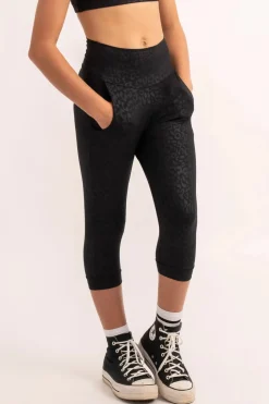 Soft To Touch Kids Jogger Capris - Black Exotic Touch Jag