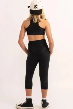 Soft To Touch Kids Jogger Capris - Black Exotic Touch Jag