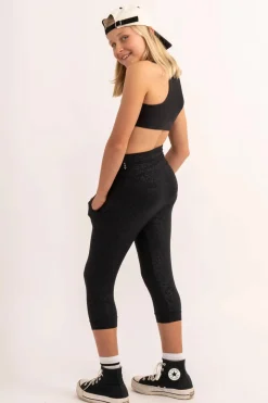 Soft To Touch Kids Jogger Capris - Black Exotic Touch Jag