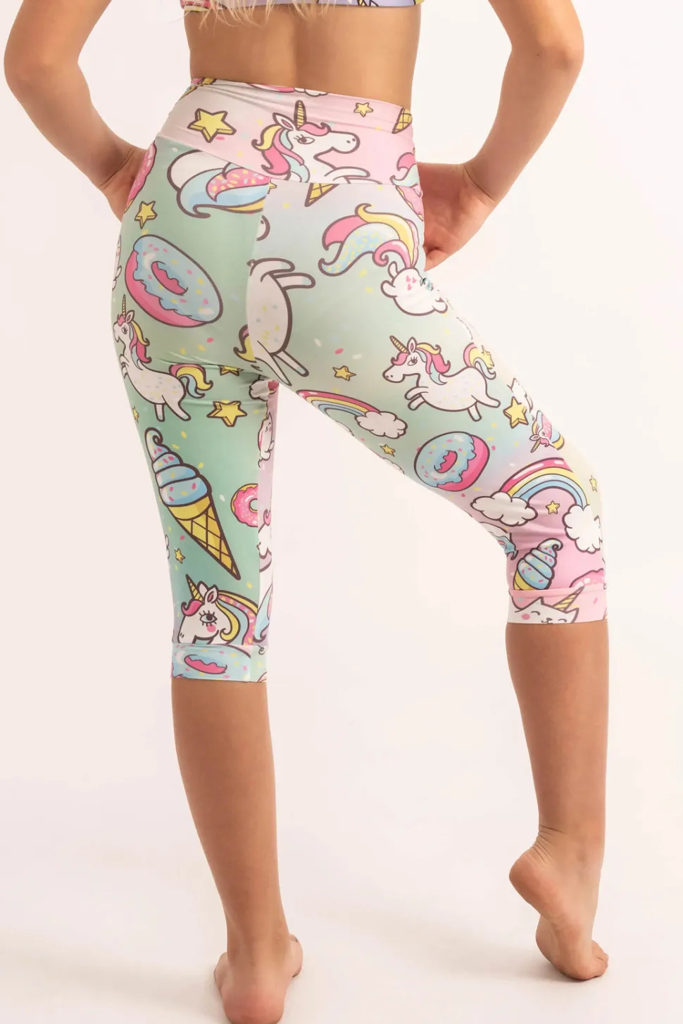 Soft To Touch Kids Jogger Capris - Unicorn