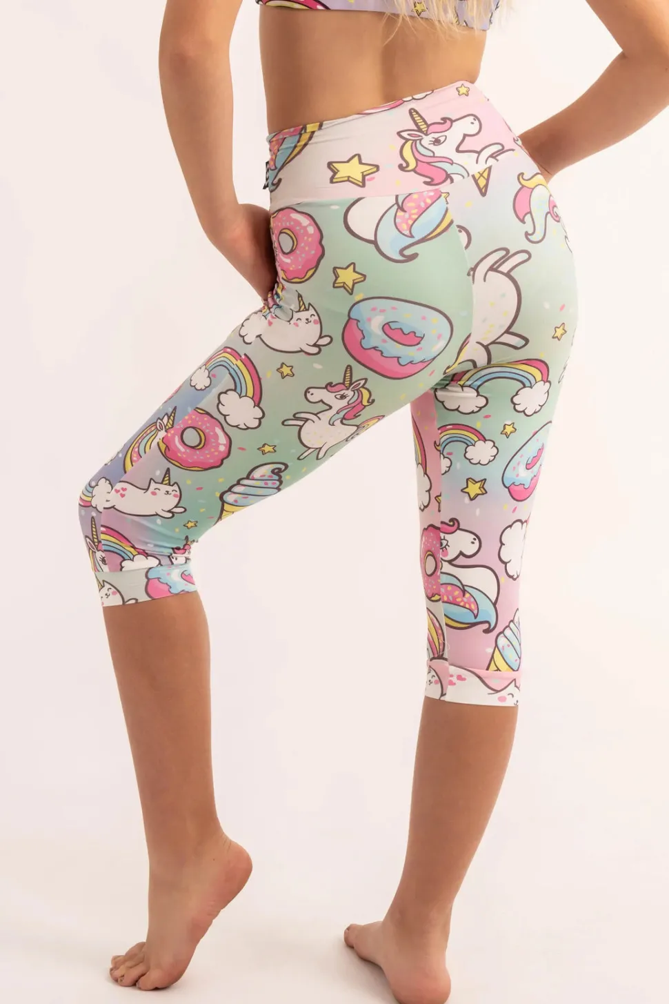 Soft To Touch Kids Jogger Capris - Unicorn