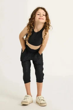 Soft To Touch Kids Jogger Capris - Black Exotic Touch Jag