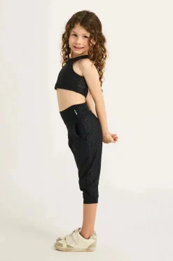 Soft To Touch Kids Jogger Capris - Black Exotic Touch Jag