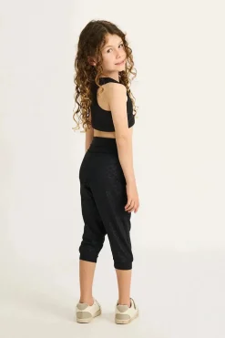 Soft To Touch Kids Jogger Capris - Black Exotic Touch Jag