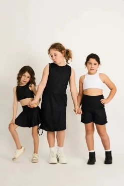 Soft To Touch Kids Lazy Girl Dress Tank - Black Exotic Touch Jag