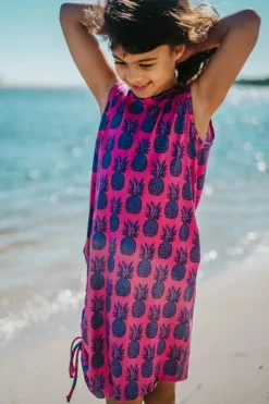 Soft To Touch Kids Lazy Girl Dress Tank - Party Like A Pineapple