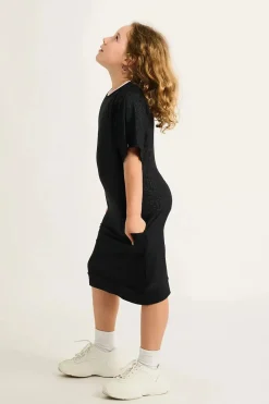 Soft To Touch Kids Lazy Girl Dress Tee - Black Exotic Touch Jag