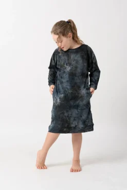 Soft To Touch Kids Lazy Girl Dress Sweater - Dark And Moody