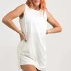 Soft To Touch Lazy Girl Dress Tank - White