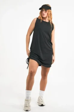 Soft To Touch Lazy Girl Dress Tank - Black