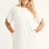 Soft To Touch Lazy Girl Dress Tee - White
