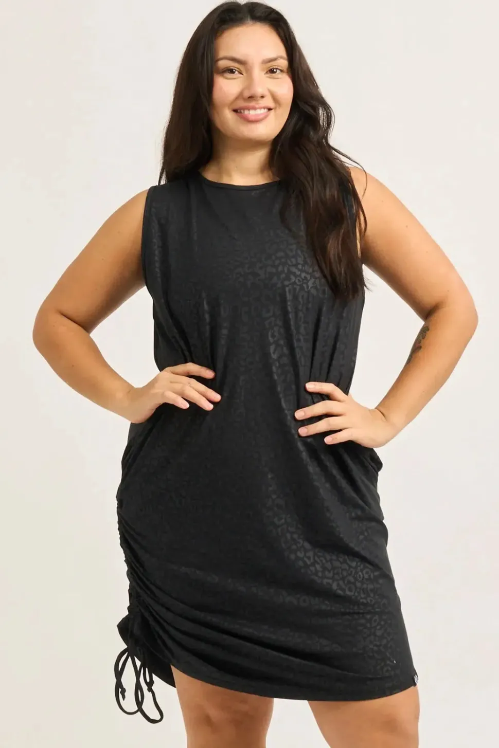 Soft To Touch Lazy Girl Dress Tank - Black Exotic Touch Jag